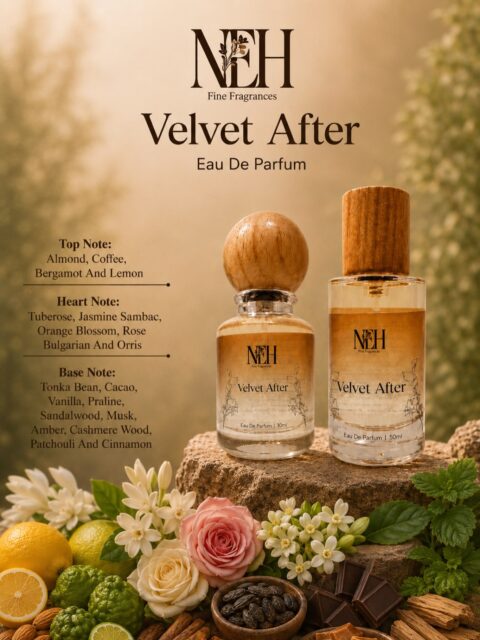 Velvet After is the epitome of a luxurious fragrance, blending richness and sensuality into one captivating experience. It captures the essence of those last perfect moments of an enchanting evening, making every encounter unforgettable.
The scent opens with a warm, gourmand sweetness that is delicately balanced by soft florals. As it unfolds, creamy woods and deep amber add depth and complexity, creating a fragrance that feels smooth, enveloping, and irresistibly indulgent on the skin.
Designed for slow nights and dim lights, Velvet After becomes your signature presence. Its velvety trail carries an air of intimacy, elegance, and sophistication that lingers long after the moment has passed, leaving a lasting impression wherever you go.
Key Characteristics-:
Bright & Floral (The “Good” Side): Features prominent heart notes of sweet Jasmine Sambac and elegant, creamy Tuberose.
Dark & Addictive (The “Bad” Side): Deepened by base notes of richly fragrant cocoa, vanilla, praline, and intoxicating roasted Tonka bean.
Vibrant Opening: Starts with an energetic burst of bitter almond and invigorating coffee, balanced with fresh hints of bergamot and lemon.
High Strength & Longevity: It is an Eau de Parfum (EDP) engineered with excellent longevity, frequently reported by reviewers to last 8 to 10 hours on the skin.
Significant Sillage: Possesses a prominent, head-turning projection trail that makes it highly noticeable without completely overpowering a room.
Evening & Night Wear: While versatile enough for all seasons, its sweet, sensual, and spicy undercurrents make it exceptionally well-suited for night wear, weddings, clubbing, or special date nights.
Olfactory Profile-:
Top Note:Almond,Coffee,Bergamot And Lemon
Heart Note:Tuberose,Jasmine Sambac,Orange Blossom,Rose Bulgarian And Orris
Base Note:Tonka Bean,Cacao,Vanilla,Praline,Sandalwood,Musk,Amber,Cashmere Wood,Patchouli And Cinnamon